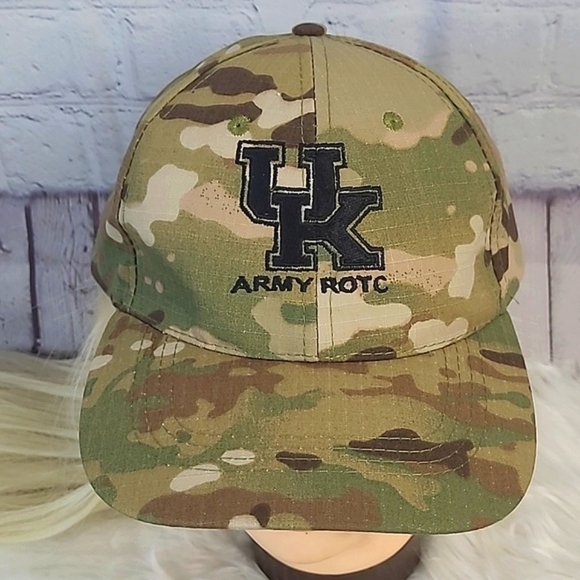 Army ROTC Camo Camouflage UK University of Kentucky Wildcats Cats Adjustable Hat - Picture 1 of 12
